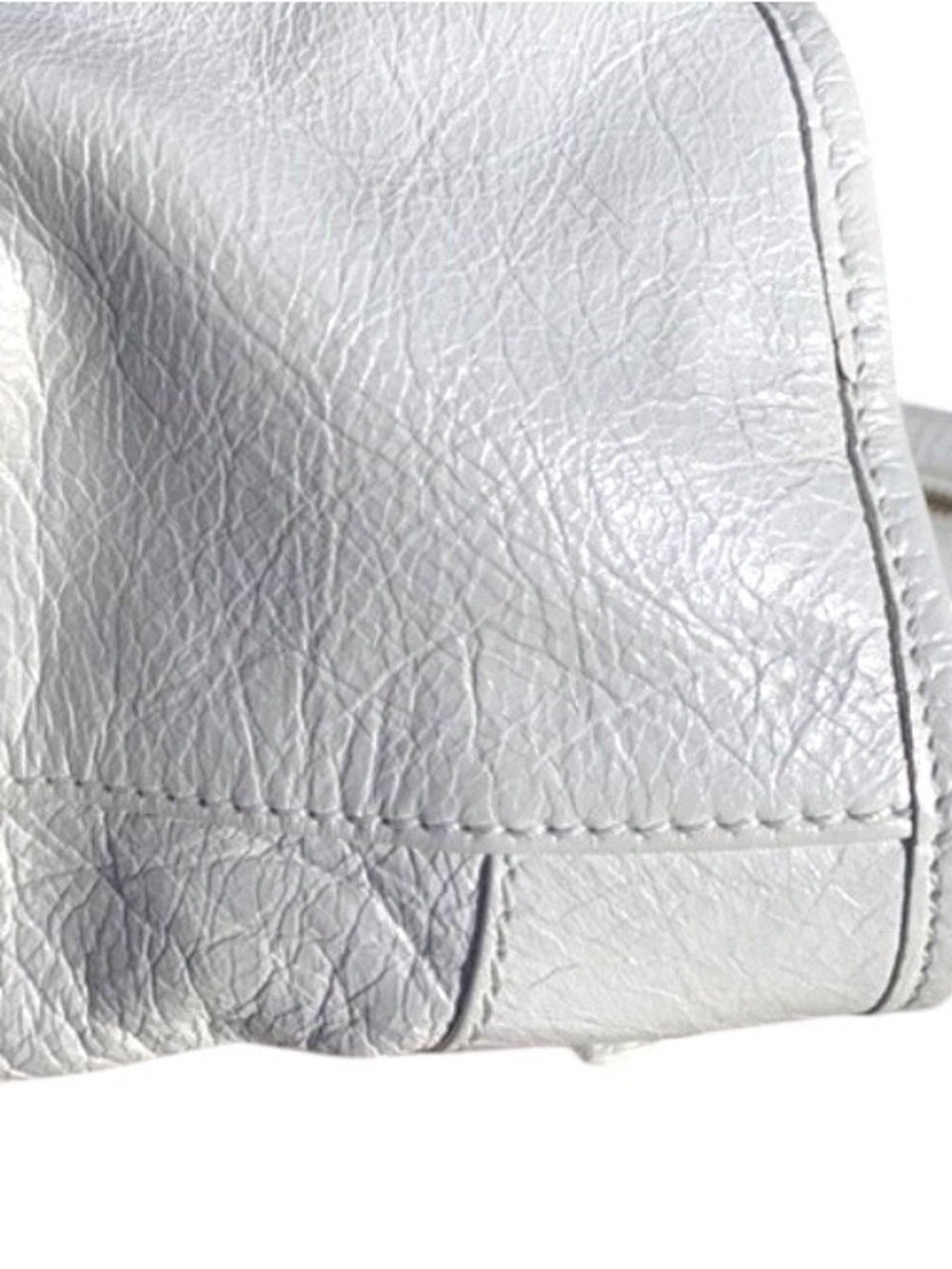 Auth Balenciaga White Ivory Claire medium City Shoulder Bag 12 Giant Gold rivets - Picture 6 of 6